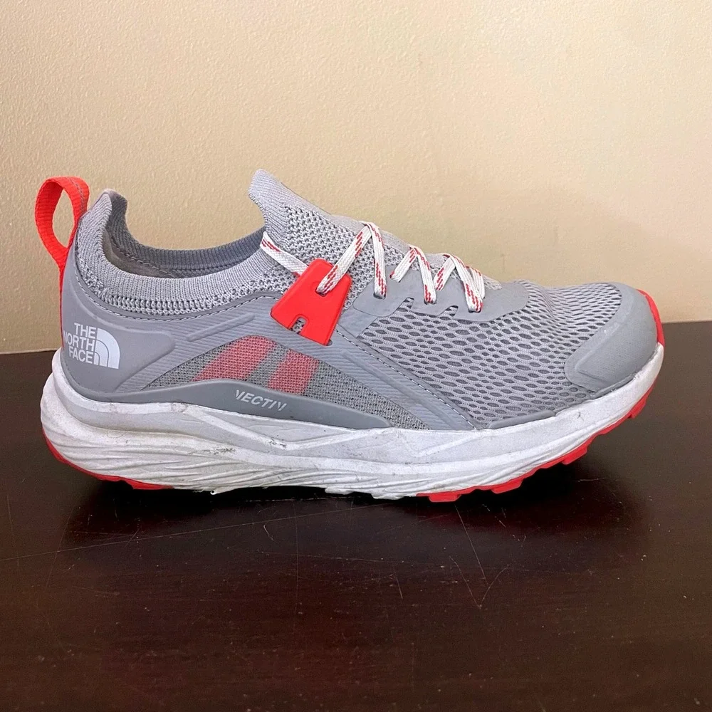 The North Face‎ Vectiv Womens Grey Red Trail Running Shoes NF0A4PFL Size 7